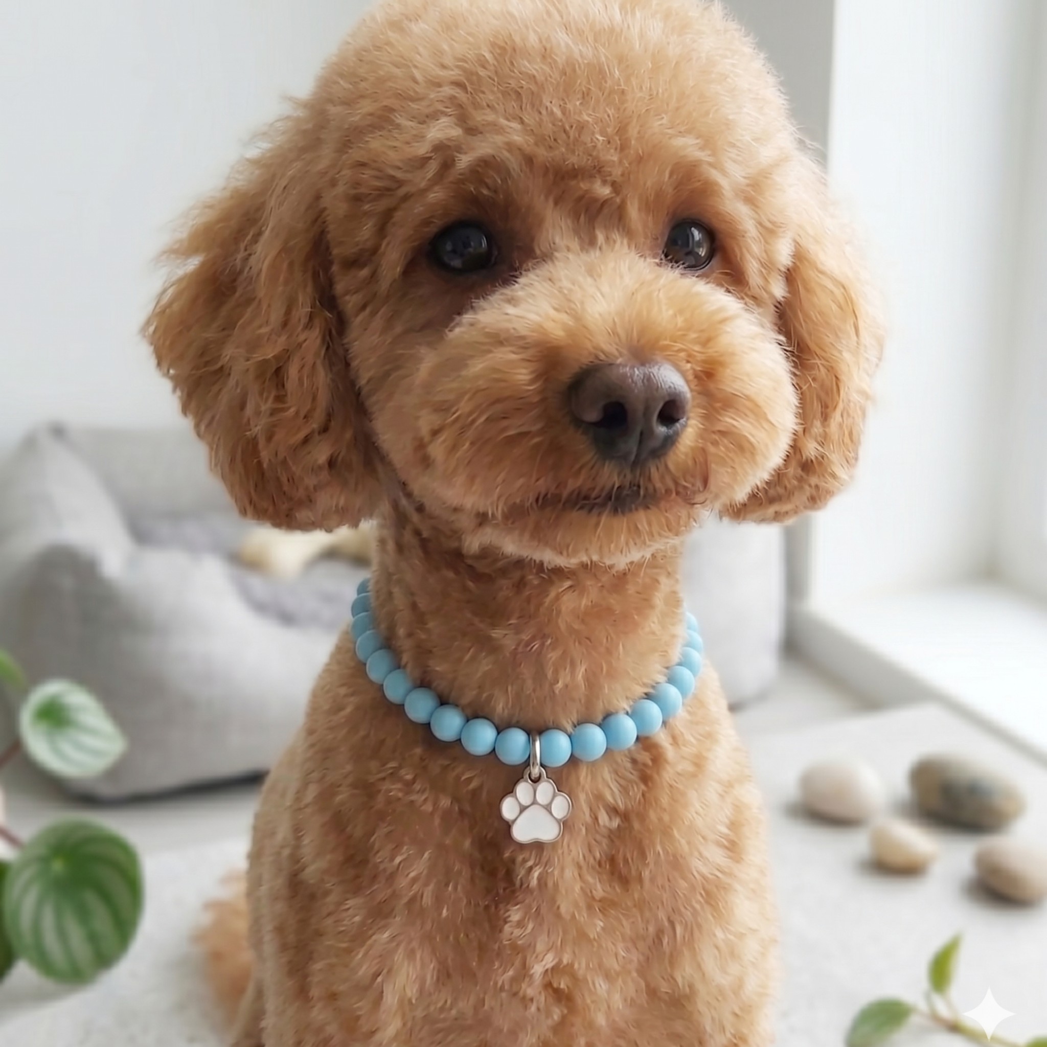 Collana Decorativa per Cani in Pasta di Conchiglia e Dettagli in Zama